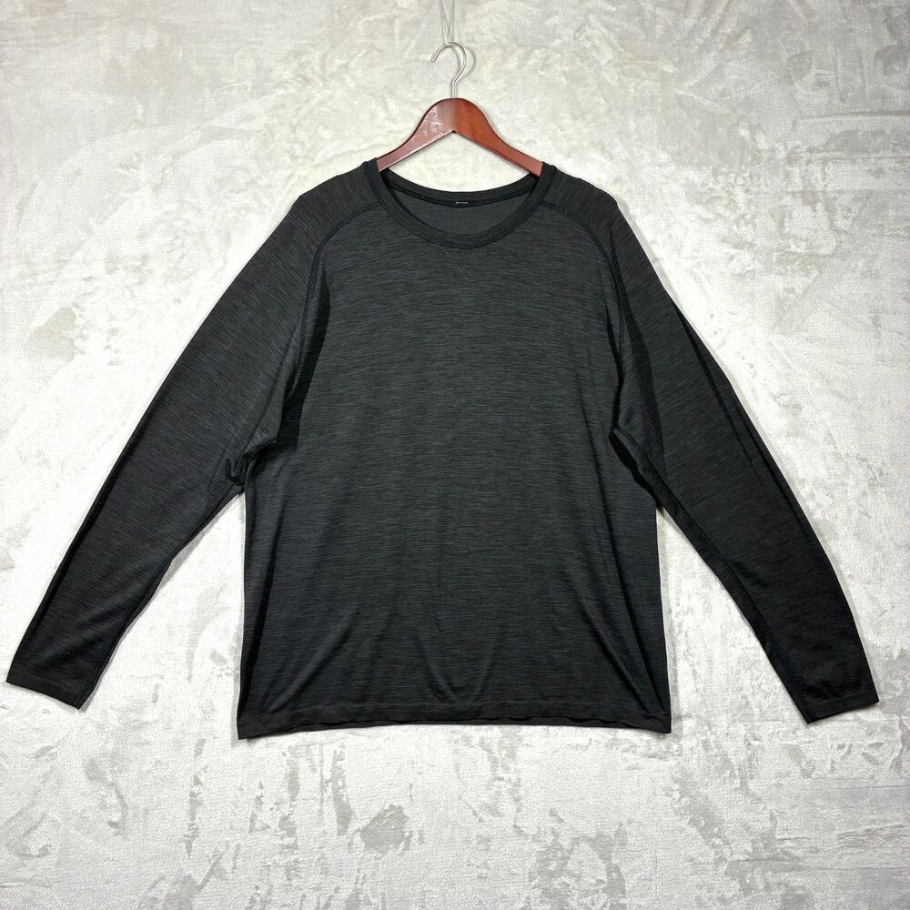 Lululemon Metal Vent Tech Long Sleeve Mens XXL Coal Gray Black Gym Shirt Crew 2X
